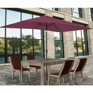 Green Bay - Greenbay 2x3m Garden Parasol Umbrella Patio Outdoor Sun Shade Aluminium Crank Tilt Mechanism Wine