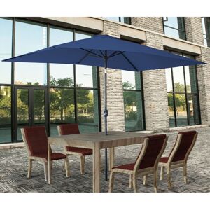 Green Bay - Greenbay 2x3m Garden Parasol Umbrella Patio Outdoor Sun Shade Aluminium Crank Tilt Mechanism Blue