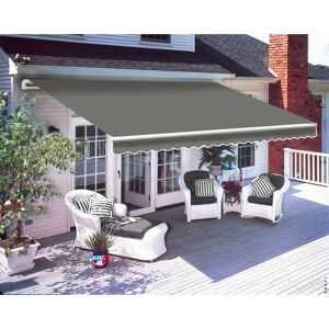 Green Bay - Greenbay 3.5 x 2.5m Manual Awning Garden Patio Canopy Sun Shade Shelter Retractable Grey