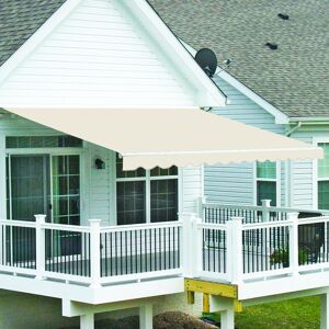 Green Bay - Greenbay 3.5 x 2.5m Manual Awning Garden Patio Canopy Sun Shade Shelter Retractable Cream