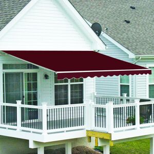 Green Bay - Greenbay 3.5 x 2.5m Manual Awning Garden Patio Canopy Sun Shade Shelter Retractable Wine Red