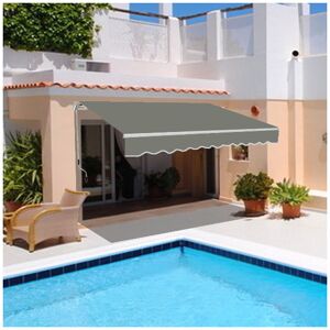 Green Bay - Greenbay 4 x 3m Manual Awning Garden Patio Canopy Sun Shade Shelter Retractable Grey