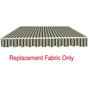 Green Bay - Greenbay 4x3m Garden Awning Replacement Fabric Top Cover Front Valance Multi-Stripe