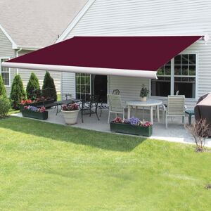 Green Bay - Greenbay Full Cassette Electric Remote Controlled Retractable Garden Patio Canopy Awning 3.5x2.5M Wine Red