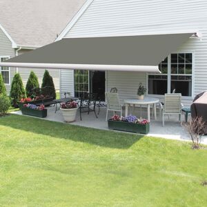 Green Bay - Greenbay Full Cassette Electric Remote Controlled Retractable Garden Patio Canopy Awning 3x2.5M Grey
