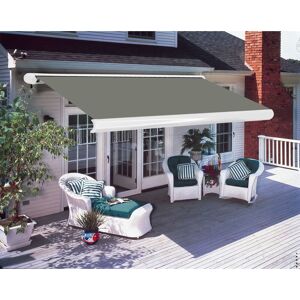 Green Bay - Greenbay 4.5x3M Full Cassette Electric Remote Controlled Retractable Garden Patio Canopy Awning Grey