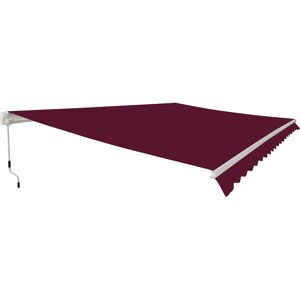 Green Bay - Greenbay Garden Patio Manual Retractable Awning Canopy Sun Shade Shelter Angle Adjustable 4.5x3M Wind Red