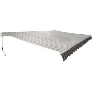 Green Bay - Greenbay Garden Patio Manual Retractable Awning Canopy Sun Shade Shelter Angle Adjustable 4.5x3M Multi-stripe