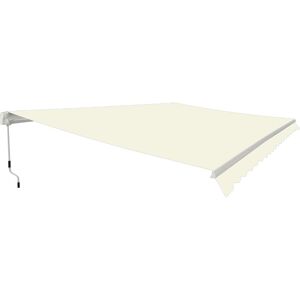 Green Bay - Greenbay Garden Patio Manual Retractable Awning Canopy Sun Shade Shelter Angle Adjustable 4.5x3M Cream