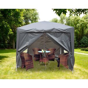 Green Bay - Greenbay Garden Pop Up Gazebo Party Tent Canopy With 4 Sidewalls and Carrying Bag Anthracite 2.5x2.5M