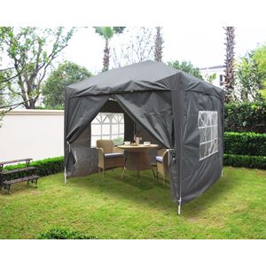 GREEN BAY Greenbay Garden Pop Up Gazebo Party Tent Canopy With 4 Sidewalls and Carrying Bag Anthracite 2x2M