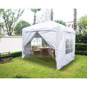 Green Bay - Greenbay Garden Pop Up Gazebo Party Tent Canopy With 4 Sidewalls and Carrying Bag White 2x2M