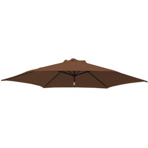 Replacement Fabric Garden Parasol Canopy Cover for 2.5m 6 Arm Parasol - Coffee - Greenbay