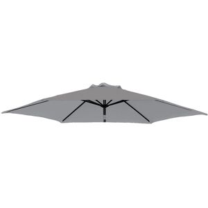 Replacement Fabric Garden Parasol Canopy Cover for 2.5m 6 Arm Parasol - Grey - Greenbay