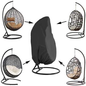 IKODM Hanging Chair Cover Garden Rattan Wicker Waterproof Hanging Chair Cover Protective Cover for Eggs Chair Water and Dust Resistant - 190 X115cm, Black