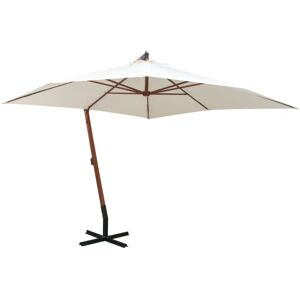 Bonnevie - Hanging Garden Parasol,Outdoor Parasol 300x300 cm Wooden Pole White VSVS498211
