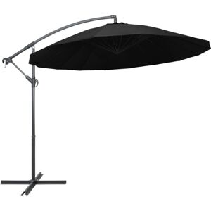 Bonnevie - Hanging Garden Parasol,Outdoor Parasol Black 3 m Aluminium Pole VSVS188118