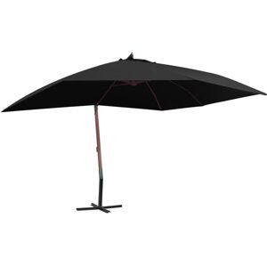 Bonnevie - Hanging Garden Parasol,Outdoor Parasol with Wooden Pole 400x300 cm Black VSVS396281