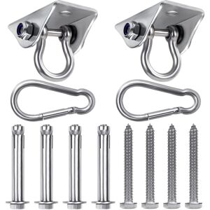 TINOR Heavy Duty Ceiling Hook (2 Pack) - Stainless Steel Rotating Ceiling Hook with Screws (Concrete/Wood) - 450kg Load for Chair, Hammock, Swings and