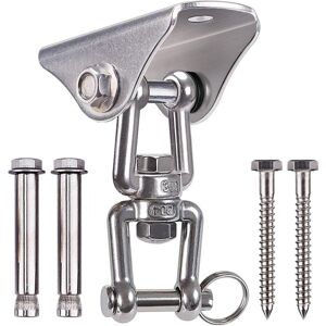 IKODM Heavy Duty Ceiling Hook with SUS304 Stainless Steel 360° Rotation, 4 Fixing Screws for Concrete Wood Sets, Yoga, Hanging Chair, Load Capacity Up to