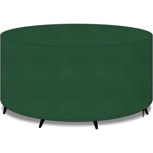 Tinor - Heavy Duty Round Table Cover 600D Oxford Fabric Waterproof Windproof Anti-UV Garden Furniture Cover Green 190 x 80 cm