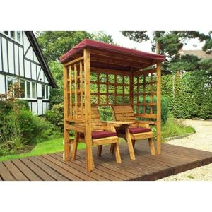 Charles Taylor - Henley Twin Seat Arbour - W172 x D81 x H193 - Fully Assembled - Burgundy