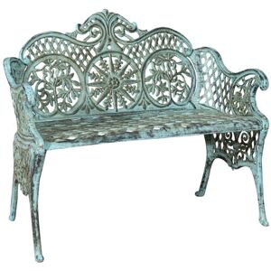 BISCOTTINI Cast iron bench 110x55x90 cm Garden bench Outdoor sofa Liberty bench with armrests 2-seater chair Iron bench