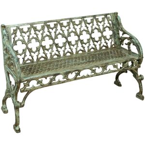 Biscottini - Cast iron outdoor bench 130x47x79 cm Outdoor bench 2 seater chair Garden sofa Iron bench Bench with armrests