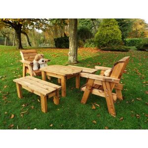 Charles Taylor - Little Fellas Medium Table Set, Wooden Garden Furniture for Children - W240 x D214 x H77 - Fully Assembled