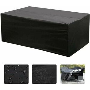 Jalleria - Living Room Cover 213 x 132 x 74 cm Oxford Rectangular Table for Garden Furniture uv Protection (Black)