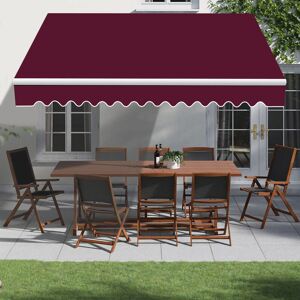 Green Bay - Manual Awning Canopy Outdoor Patio Garden Sun Shade Retractable Shelter Wine Red 2x1.5M