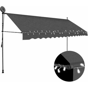 Manual Retractable Awning with led 400 cm Anthracite Vidaxl