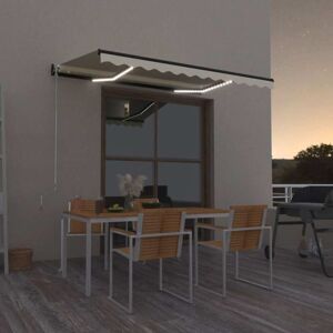 Bonnevie - Manual Retractable Awning,Manual Retractable Shadewith led 350x250 cm Yellow and White VSVS282760