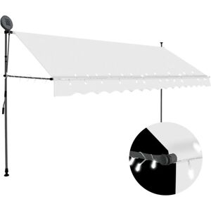Bonnevie - Manual Retractable Awning,Outdoor Privacy Awning with led 400 cm Cream CFW24403
