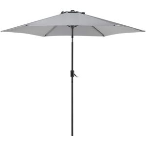 Beliani - Modern Garden Patio Outdoor Market Umbrella Parasol Metal Pole Dark Grey Varese