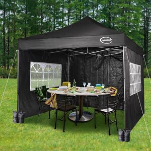 Mcc Direct - maximus Heavy Duty Gazebo 3x3m Pop Up Commercial Gazebo Market Stall Marquee ws black