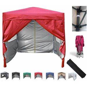Mcc Direct - Mcc Premier 2X2m Pop-up Gazebo waterproof coating layer Marquee Canopy ws red