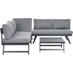 Beliani - Modern 5 Seat Outdoor Sofa Set Cushions Coffee Table Grey Coccorino