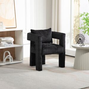 ABRIHOME Modern Chenille Lounge Chair with a Unique Hollow Armrest Design, Comfortable Cushions and Pillows, Suitable for Living Rooms, Dining Rooms, Set of