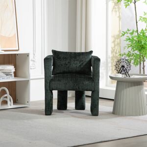 ABRIHOME Modern Chenille Lounge Chair with a Unique Hollow Armrest Design, Comfortable Cushions and Pillows, Suitable for Living Rooms, Dining Rooms, Set of