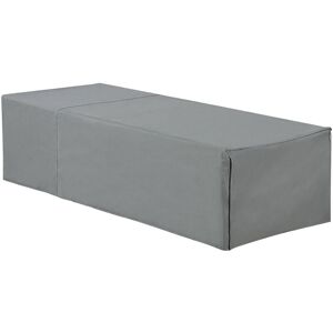 BELIANI Outdoor Lounger Furniture Rain Cover Grey pvc Fabric Perugia chuva