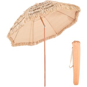 Mophorn - 8 ft Thatched Patio Umbrella with Tilt, Hawaiian-Inspired Beach Parasol Featuring Durable pp Thatch and 8 Metal Ribs, Ideal for Beach,