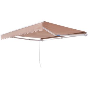 Mophorn - Manual Retractable Awning 13x8 ft Outdoor Patio Sun Shade Water-Resistant Polyester Crank Handle Shelter for Backyard Balcony