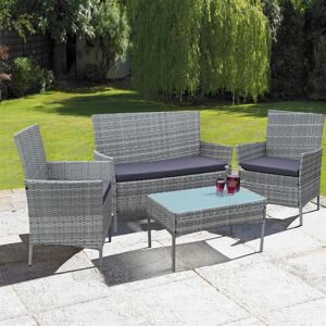 Neo Direct - Neo Grey 4 Piece Rattan Outdoor Furniture Garden Sofa Set