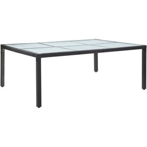 Bonnevie - Outdoor Dining Table,Dinner table,Eating table Black 200x150x74 cm Poly Rattan VSVS529422