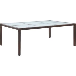 Bonnevie - Outdoor Dining Table,Dinner table,Eating table Brown 200x150x74 cm Poly Rattan VSVS147820