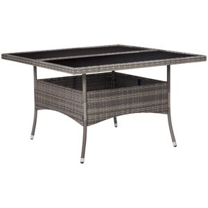 Bonnevie - Outdoor Dining Table,Dinner table,Eating table Grey Poly Rattan and Glass VSVS215522