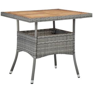 Bonnevie - Outdoor Dining Table,Dinner table,Eating table Grey Poly Rattan and Solid Acacia Wood VSVS258758
