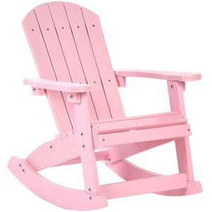 Beliani - Outdoor Garden Rocking Kids Size Chair Plastic Wood for Patio Yard Pink Adirondack