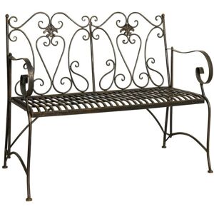 BISCOTTINI Outdoor iron bench 113x58x94 cm Garden sofa Bronzed bench Metal bench 2 seater entrance chair Indoor sofa Cast iron bench